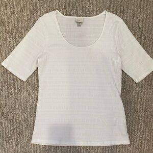 A NEW DAY TEXTURED WHITE FULL LENGTH TOP